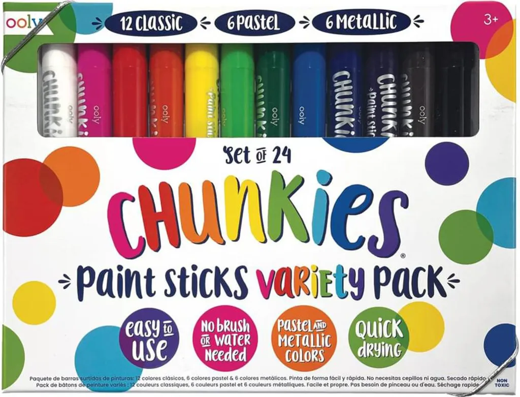 Dessin Enfant sans Tâche avec les Sticks Peinture Ooly Chunkies Pastel