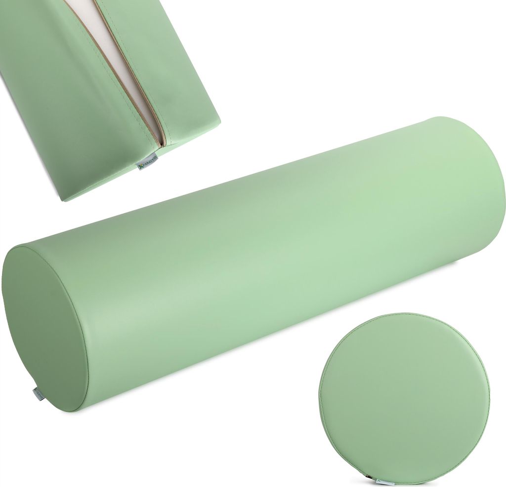 Habys Lagerungsrolle, Vollrolle, Nackenkissen, Lagerungskissen, Nackenrolle, Knierolle für Massage und Therapie, Fitnessrolle, 30x100cm Grün