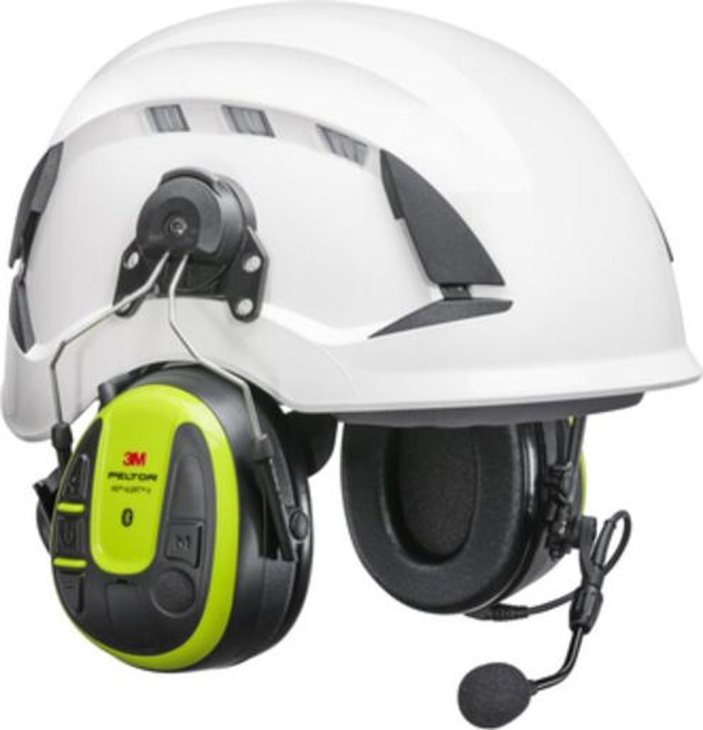 3M PELTOR WS ALERT X Headset, hellgelbe Schalen, Befestigung am Schutzhelm, kompatibel mit mobiler App, MRX21P3E4WS6