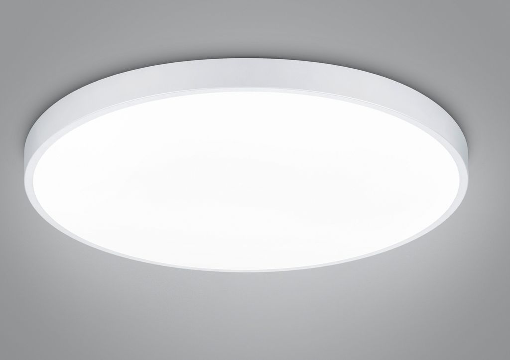 Große LED Deckenleuchte flach Weiß, extern dimmbar, hell für Küche & Büro Ø 75cm