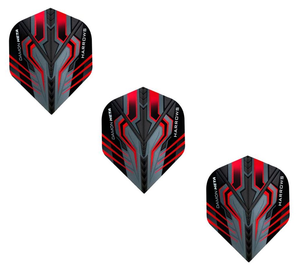 Harrows - Dart Flights "Damon Heta" 3er-Pack PP6368 (Einheitsgröße) (Rot/Schwarz)