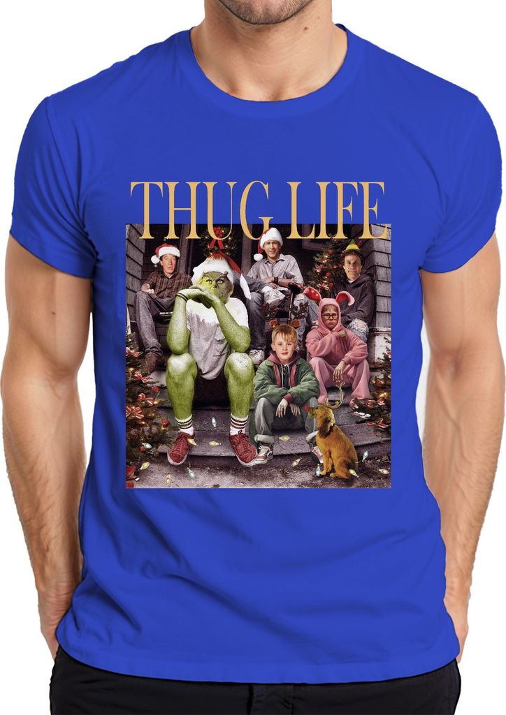 Thug Life Retro Weihnachtsfilme - Weihnachten Christmas Xmas Herren T-Shirt, Blau, L