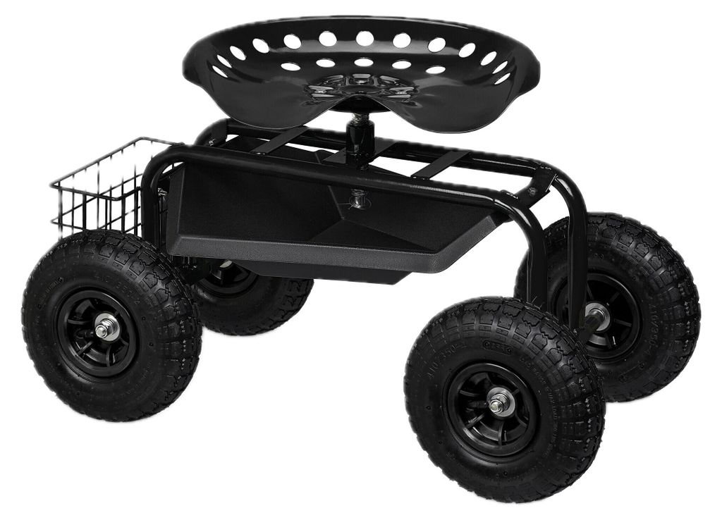 Relaxdays fahrbarer Gartensitz, höhenverstellbar, 150 kg, Produktbild 