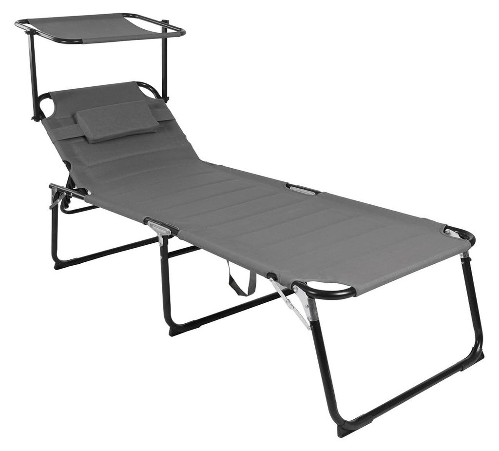 XXL Aluminium Chaise longue de jardin réglable avec toit Image du produit 