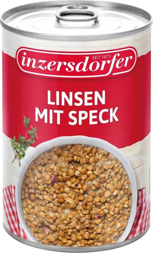Linsen mit Speck, 400 g, Inzersdorfer Produktbild 