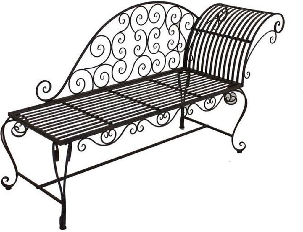 Ławka ogrodowa Lamington 950393, czarna, metal, 163 x 47,5 Zdjęcie produktu 2