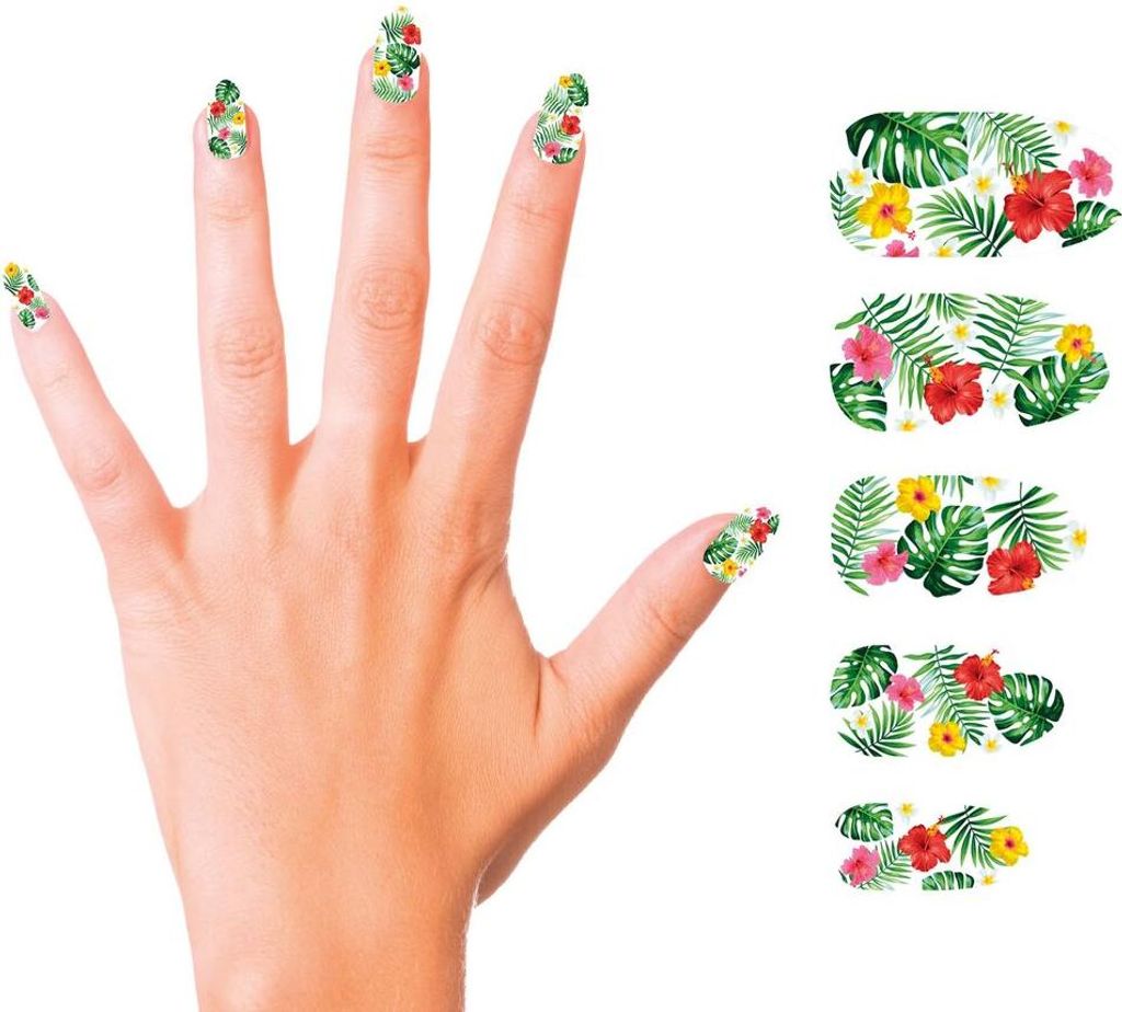 12 selbstklebende 'Tropical Heat' Fingernägel