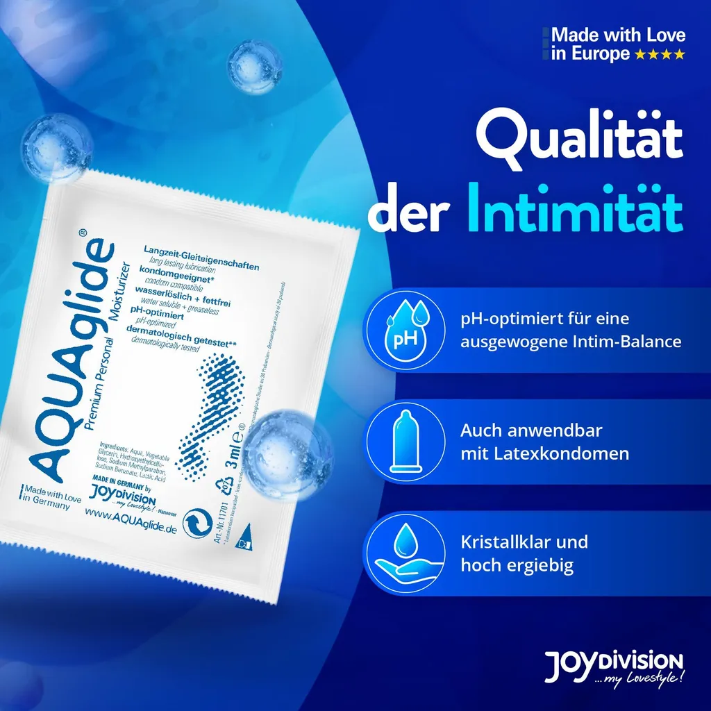 Kit 50x3ml JOYDIVISION AQUAglide Lubrificante Medico per Pelli Sensibili - 8