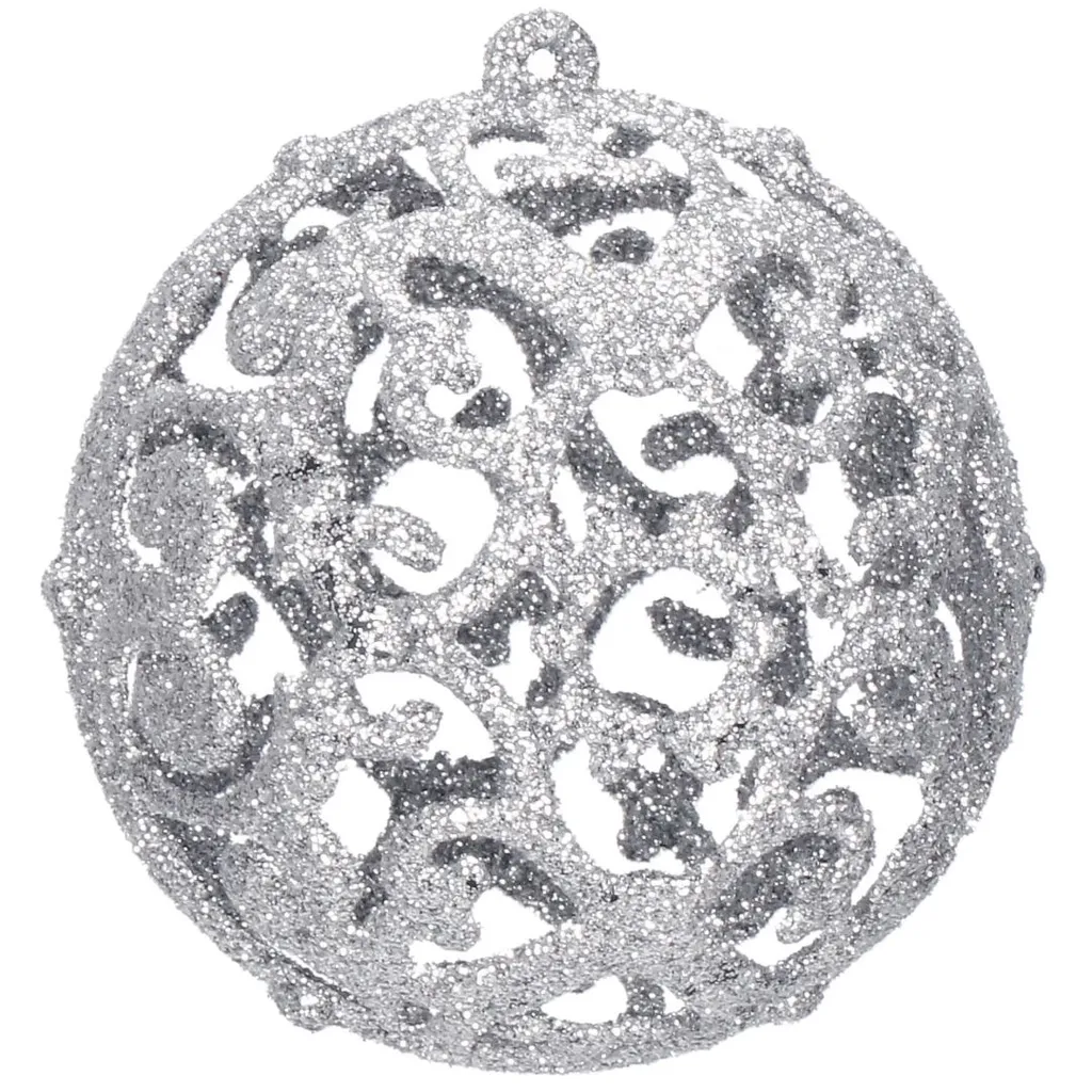 Set 100 Boules de Noël Argent Dentelle pour Décoration Arbre Géant - 7