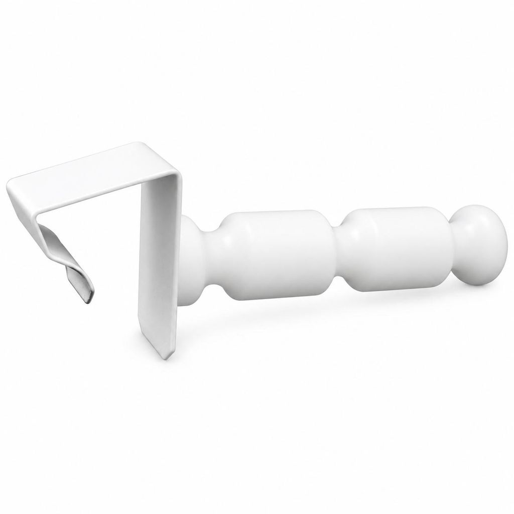 2x Fensterhaken klemmbar mit Distanzhalter, weiß, Produktbild 
