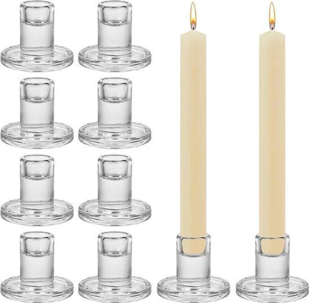 Glas-Kerzenständer 10-teilig für Weihnachten