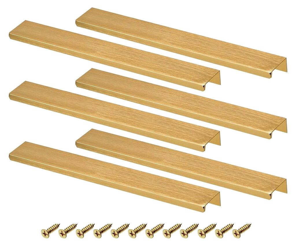 Schrank Fingerkante Ziehgriff, 6 Stück 300mm Aluminiumlegierung Rückseitig Montierte Versteckte Schrankgriffe für Zuhause Küchenschublade Schra...