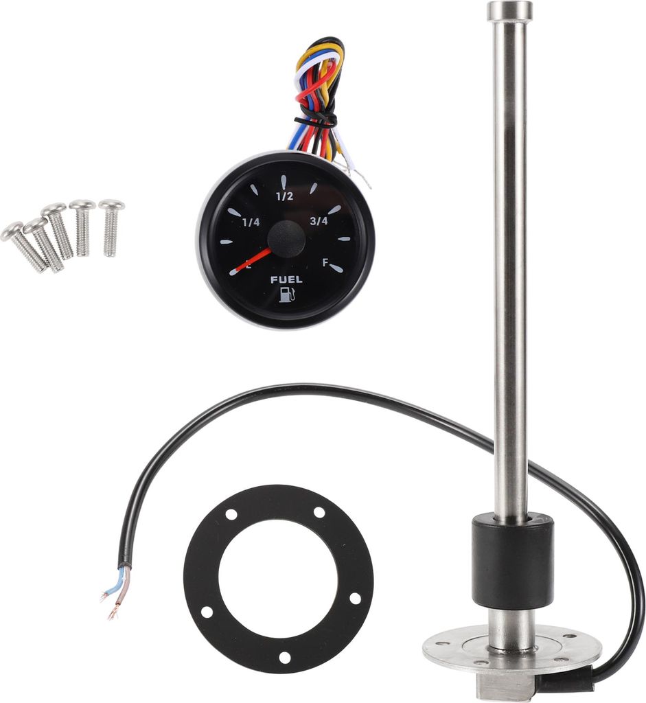 1 Satz Kraftstoff-Sendegeber und Messgerät-Kit 267mm Länge Boot-Kraftstoff-Sendegeber Marine-Kraftstoff-Sendegeber Schwarz Silberfarbenes Metall ...