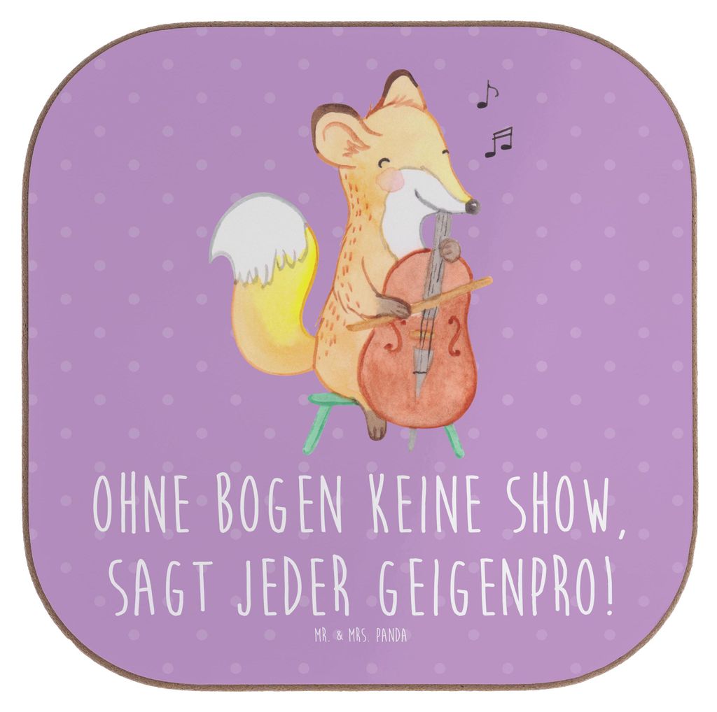 Mr. & Mrs. Panda Tassenuntersetzer Geige Bogen - Lavendeltraum - Geschenk, Untersetzer Tasse, Folklore, moderne Musik, Coaster, Instrument, Musiker...