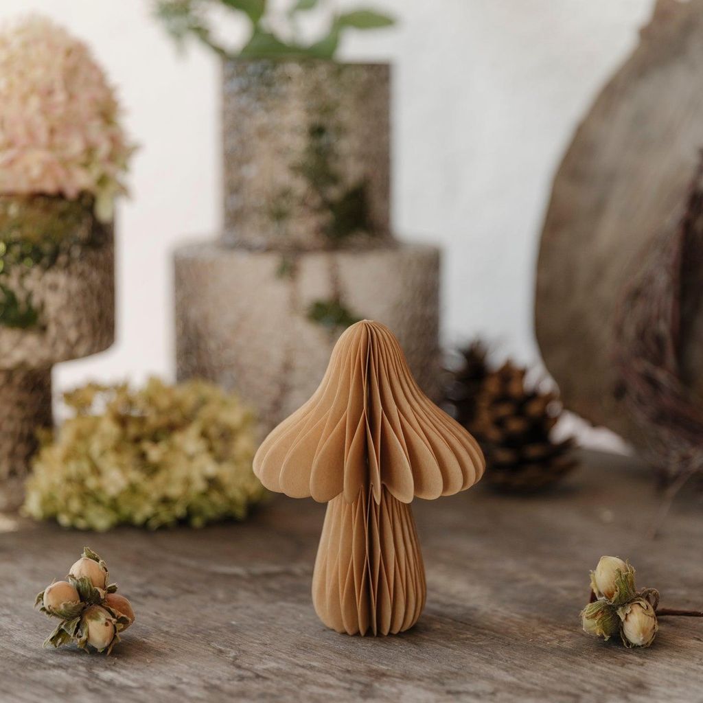 Pilz aus Papier - hellbraun: medium