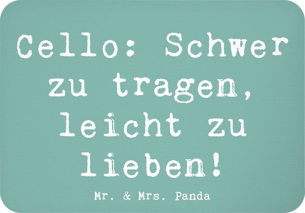 Mr. & Mrs. Panda Kühlschrankmagnet Spruch Cello Liebe - Meeresbrise - Geschenk, Musik, Instrument, magnet, Musiker, whiteboardmagnet, wandmagnet, ...