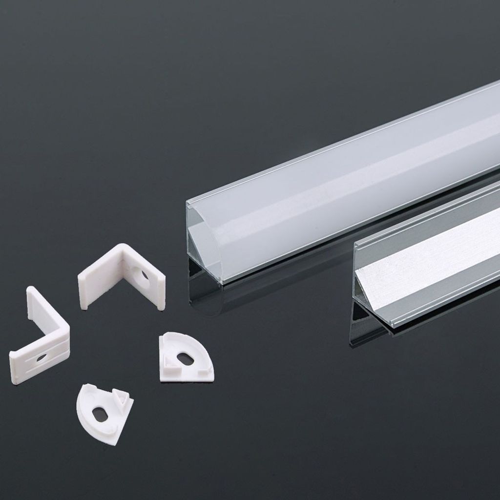 Aufputz-Lichtband - Montagesatz mit Diffusor - Silber - IP20