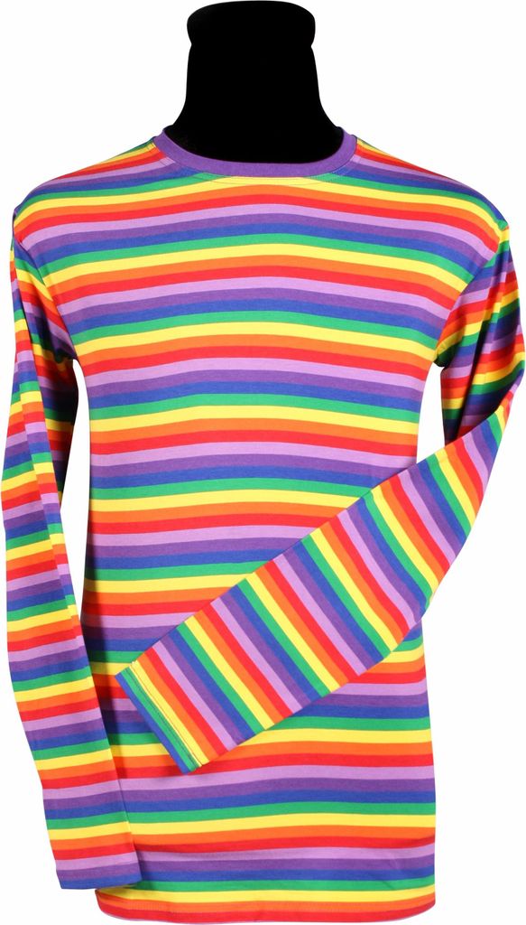 Ringelshirt langarm bunt - Faschingskostüm Herren Größe: 3XL