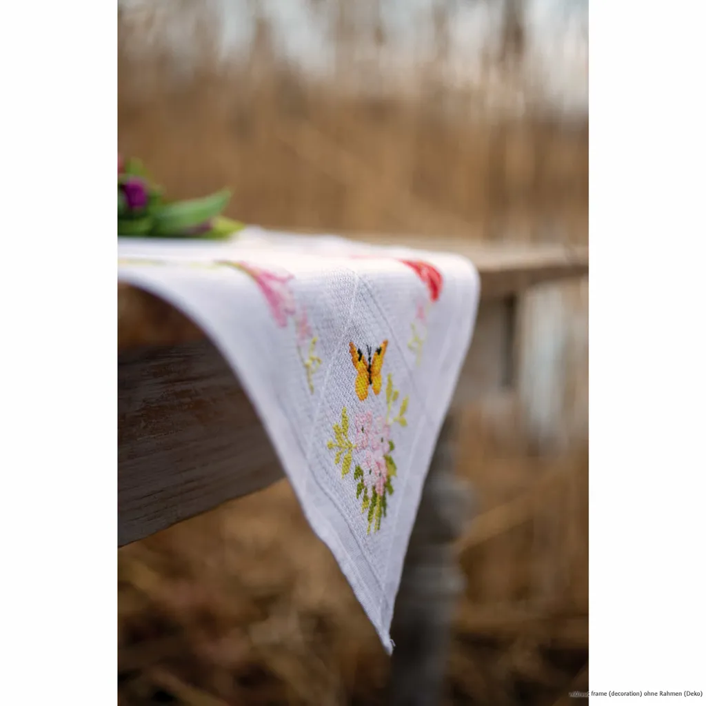 Nappe à Broder Fleurs Motif à Compter Vervaco Kit Broderie Main DIY - 2