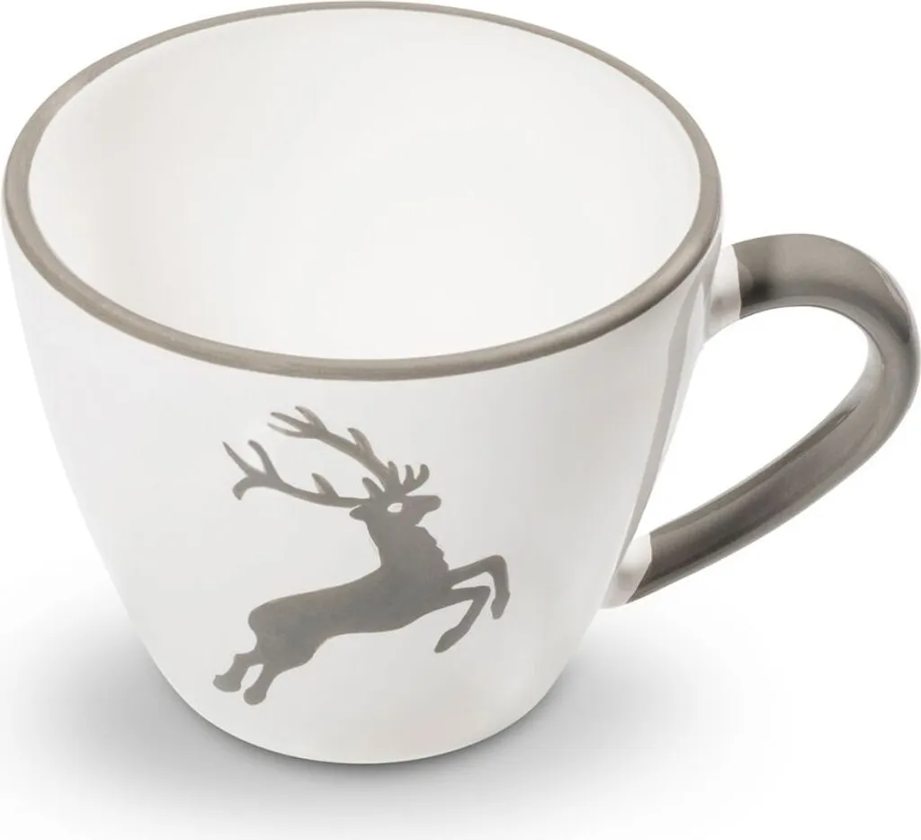 Vase Cerf Gris Gmundner Keramik 21cm en véritable céramique peinte