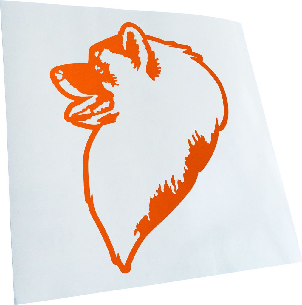 Kiwistar - Autoaufkleber - Keeshond Hund - Orange - 60x46cm - Aufkleber für Auto, Laptop, Fahrrad, LKW, Motorrad mehrfarbig JDM Decal Racing