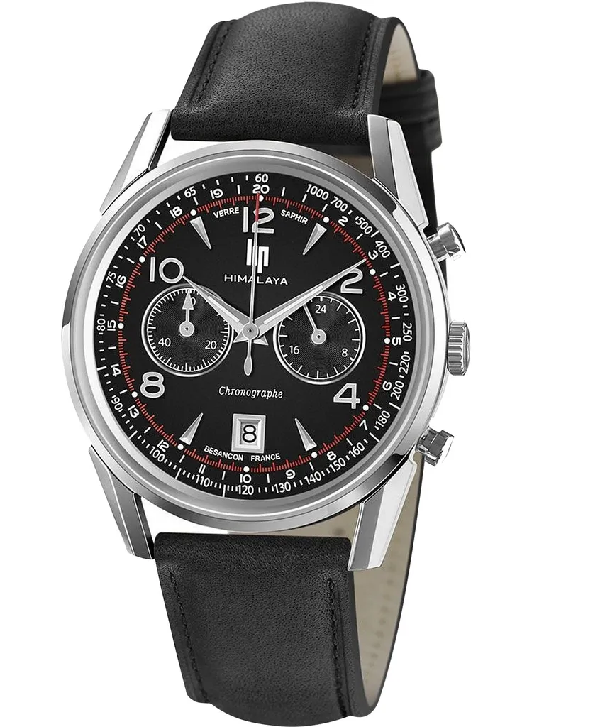 Montre Chronographe Lip Himalaya pour Homme en Acier et Cuir Véritable