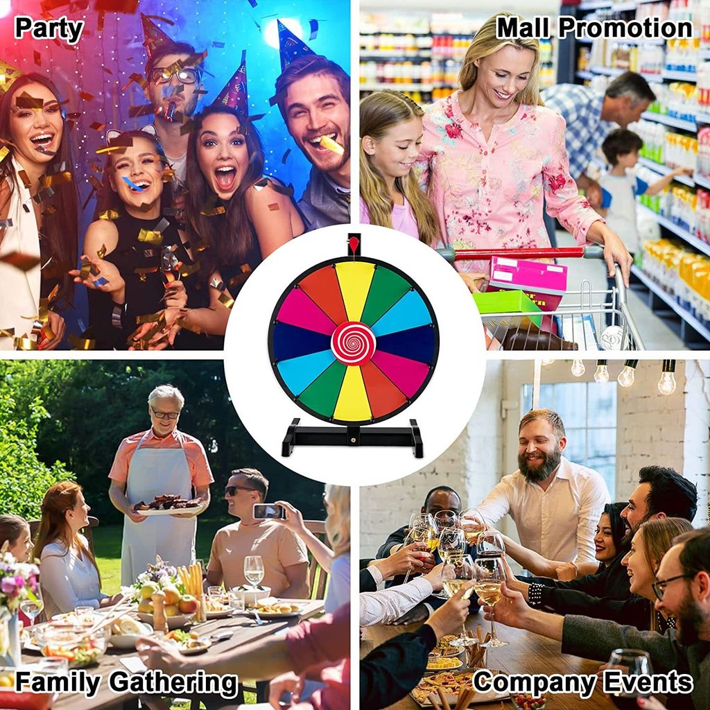 Glücksrad Mit Ständer - 14 Felder, Höhenverstellbar Für Partys & Events