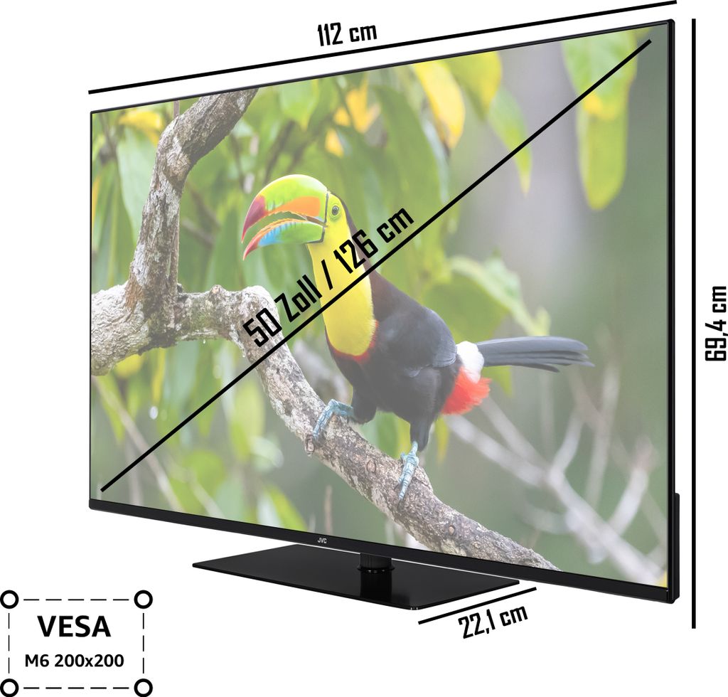 JVC LT-50VU6355 50 Zoll Fernseher / Smart TV (4K Ultra HD, Produktbild 3