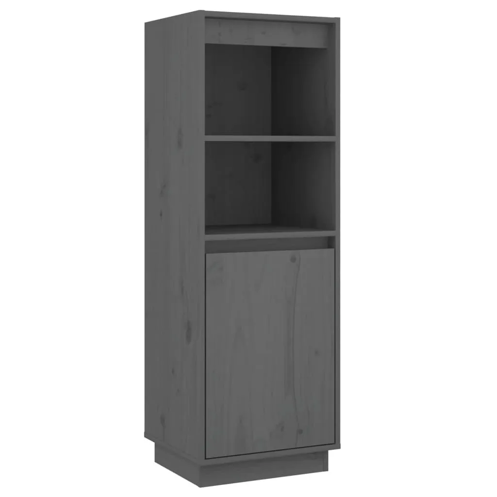 Credenza SYFAX Legno Pino Massello Grigia 37x34x110 cm - Salva Spazio