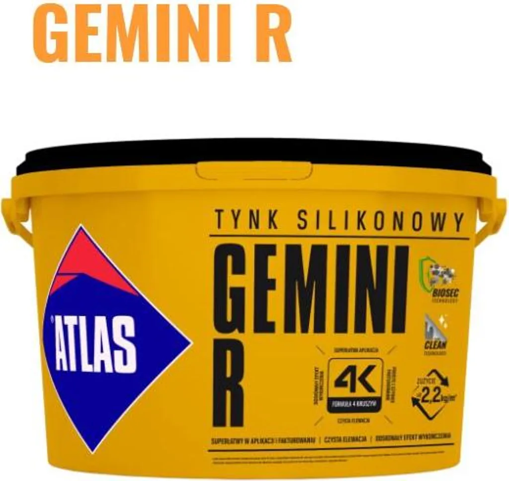 Revêtement silicone Gemini R N15 Atlas pour isolation extérieure ITE