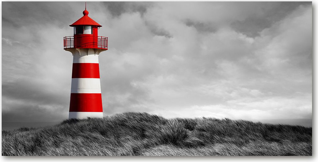 Tulup Leinwandbild - 140x70 cm - Wandkunst - Drucke auf Leinwand - Leinwanddruck - Sehenswürdigkeiten & Architektur - Rot - Leuchtturm