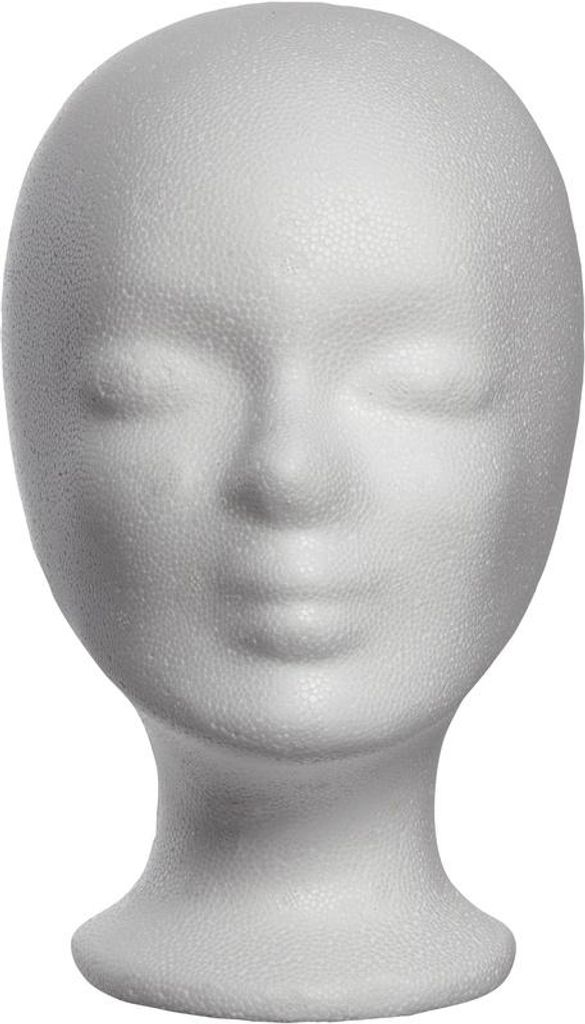 Styroporkopf mit 54 cm Kopfumfang, 26,5 cm Höhe und Produktbild 