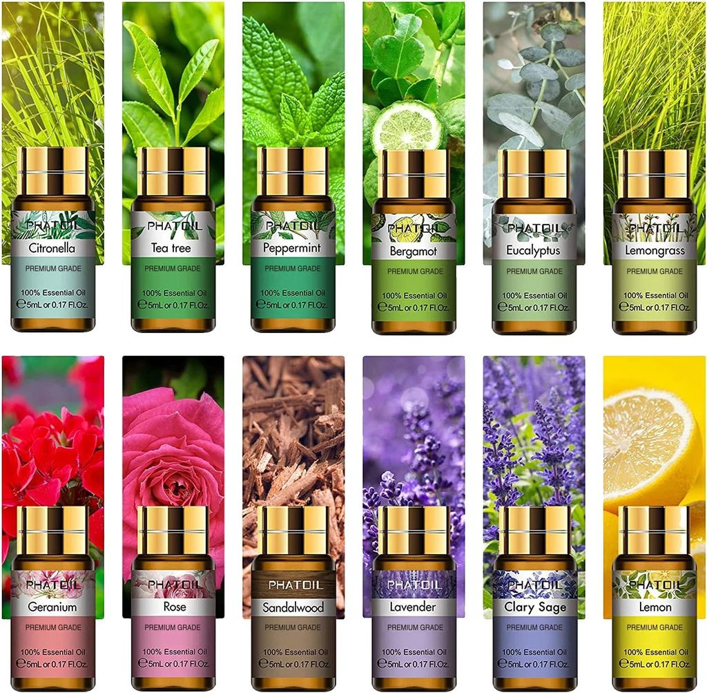 Huiles essentielles, coffret de 12 pièces, aromathérapie Image du produit 