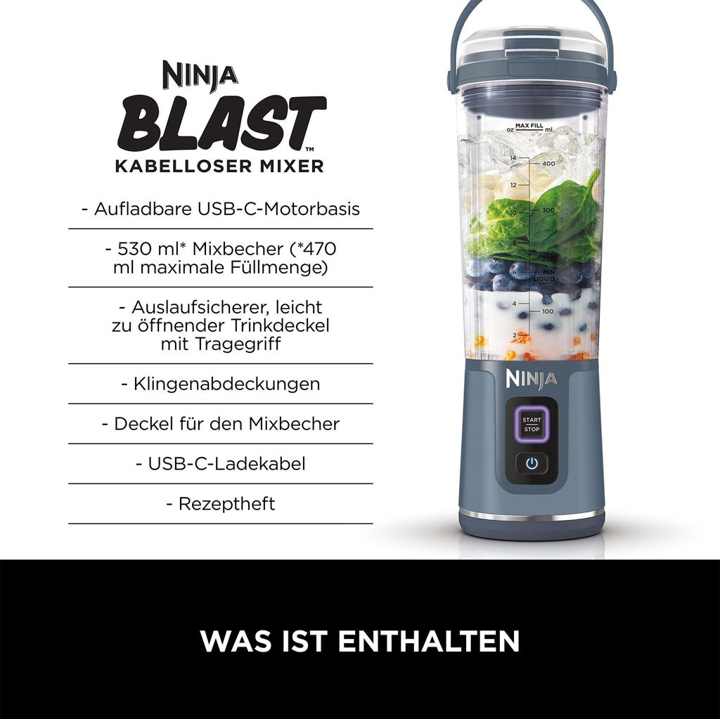 Šálkový mixér NINJA BC151EUNV Blue 530 ml Obrázok produktu 29