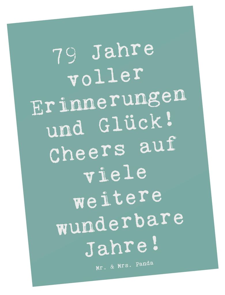 Mr. & Mrs. Panda Grußkarte Spruch 79. Geburtstag Erinnerungen - Meeresbrise - Geschenk, Ansichtskarten, Lebensfreude, Ansichtskarte, gute Laune, J...