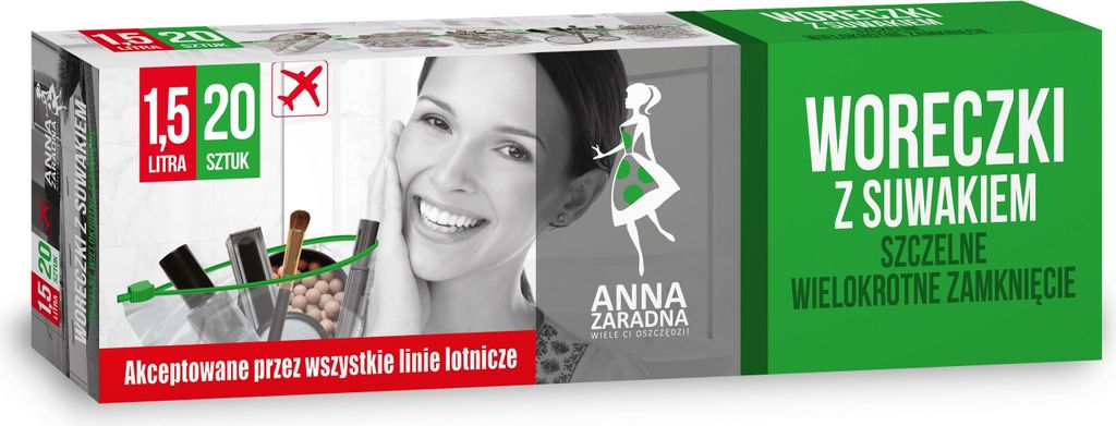 Anna Zaradna Reißverschlusstaschen 1,5 l, 20 Stück pro Packung