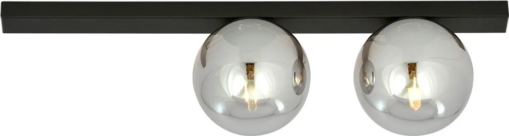 Luminaire de plafond moderne 2 points lumineux FIT 2 Noir et Gris