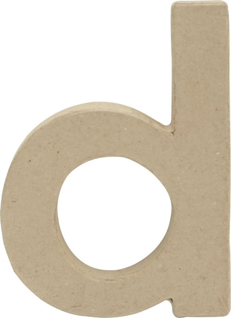 Décopatch 5x Pappmaché Kraft kleiner Buchstabe d 1,5x8,5x12cm Kartonbraun AC816C