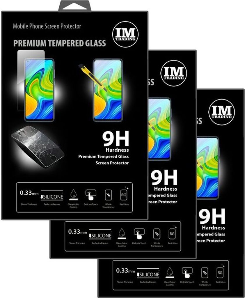 3X Panzer Schutz Glas 9H Tempered Glass Display Schutz Folie Display Glas Screen Protector für XIAOMI REDMI NOTE 9