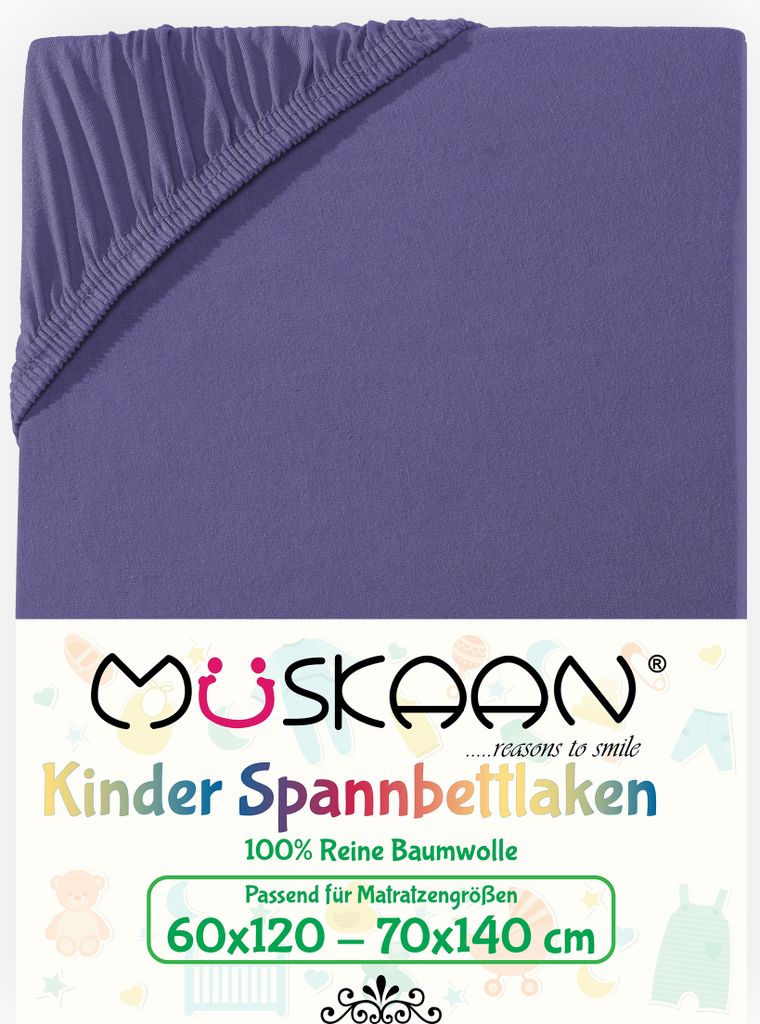 Müskaan Jersey Kinder Spannbettlaken 60x120 - 70x140 cm Produktbild 