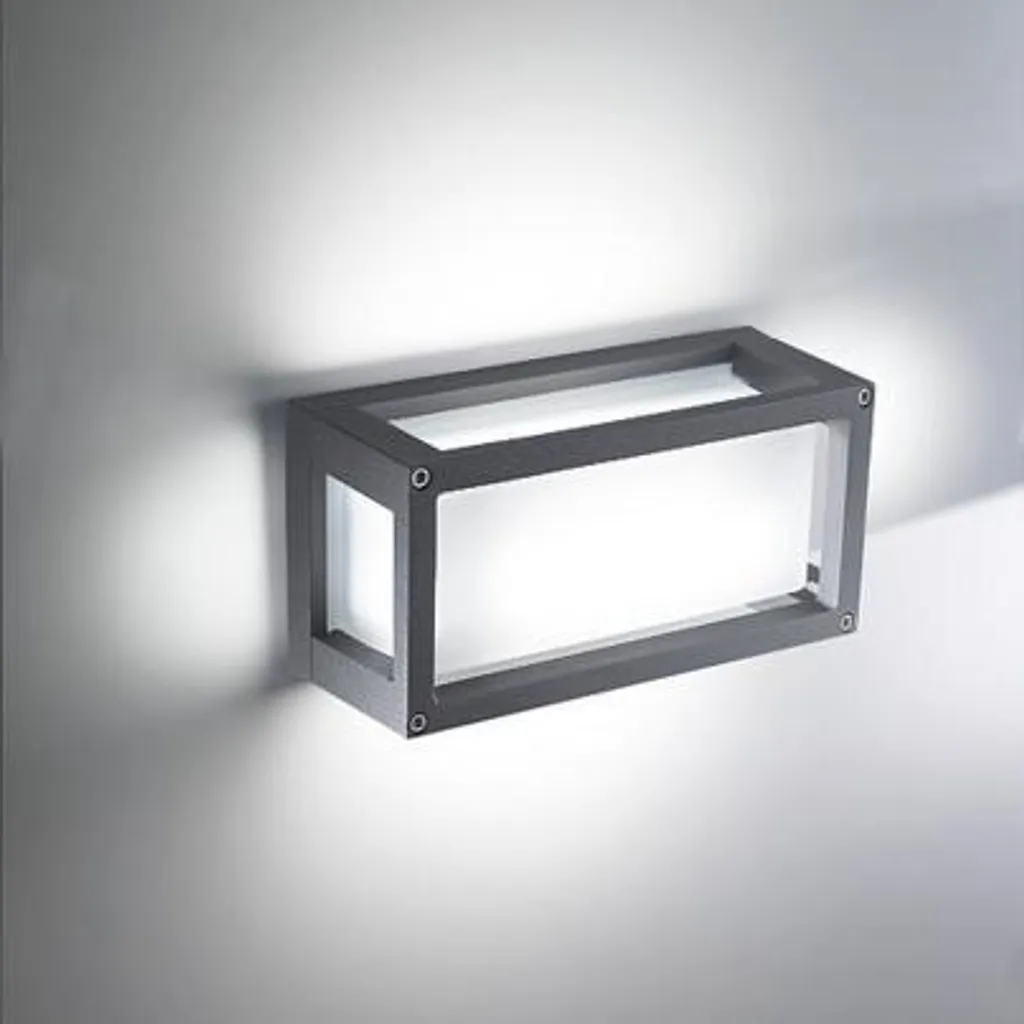 Luminaire LED Extérieur IP54 Plafonnier Design Carré Gris de 25 cm