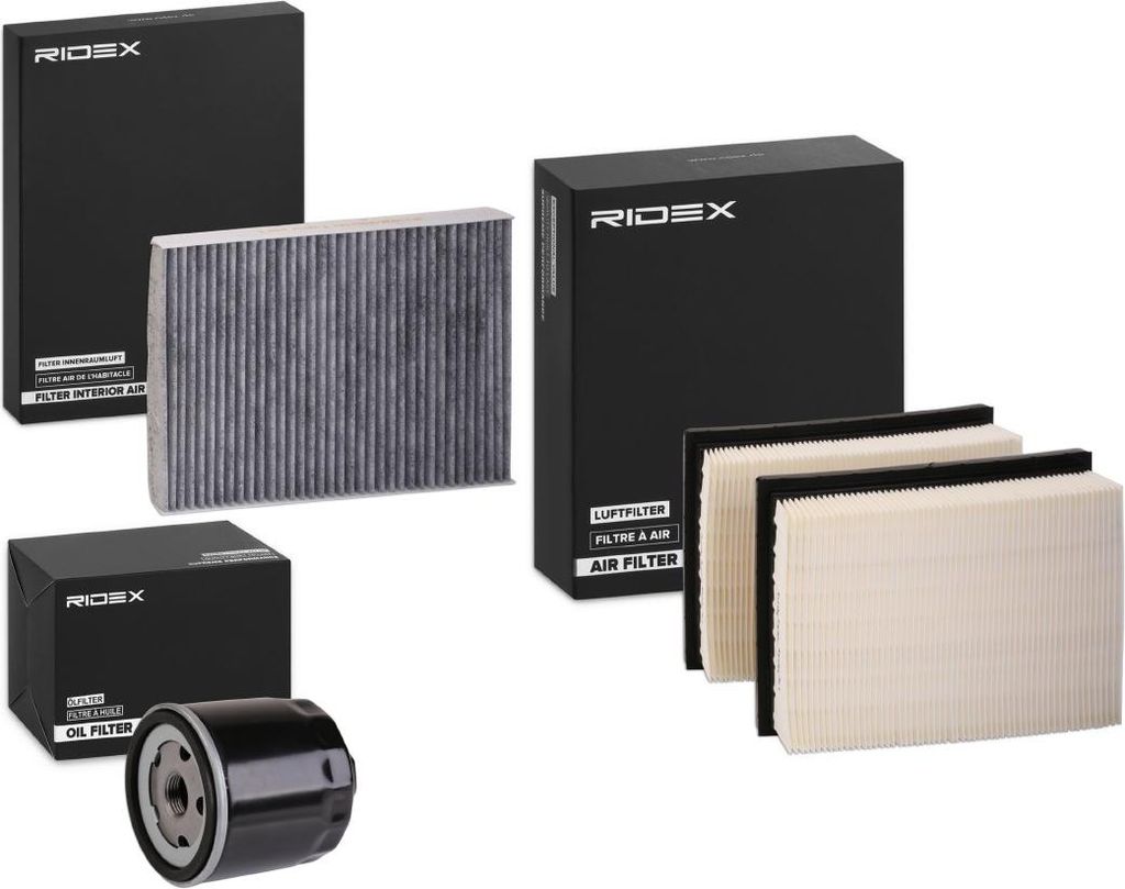 RIDEX Filterset Inspektionspaket Filtersatz für VW Lupo (6X1, 6E1) Polo Schrägheck (6N1) POLO (6N2) Caddy II Kastenwagen (9K9A) Polo Classic (6V2)