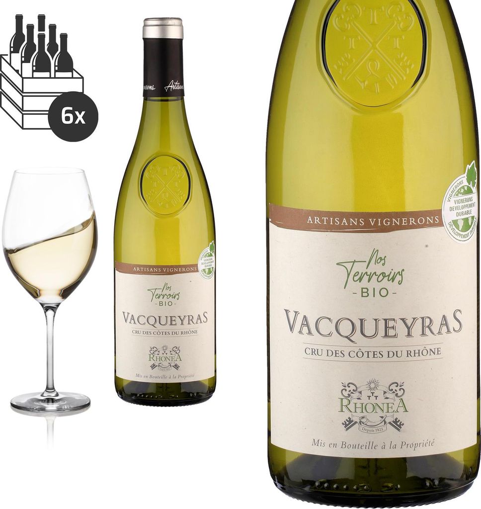 6er Karton 2020Vacqueyras Nos Terroirs von Rhonéa - Weisswein