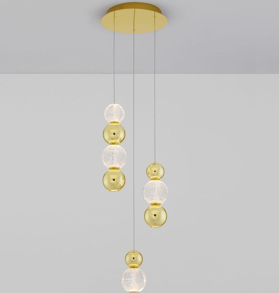 Nova Luce BRILLE LED Pendelleuchte Gold 19W Neutralweiss 200x30cm dimmbar 9511040