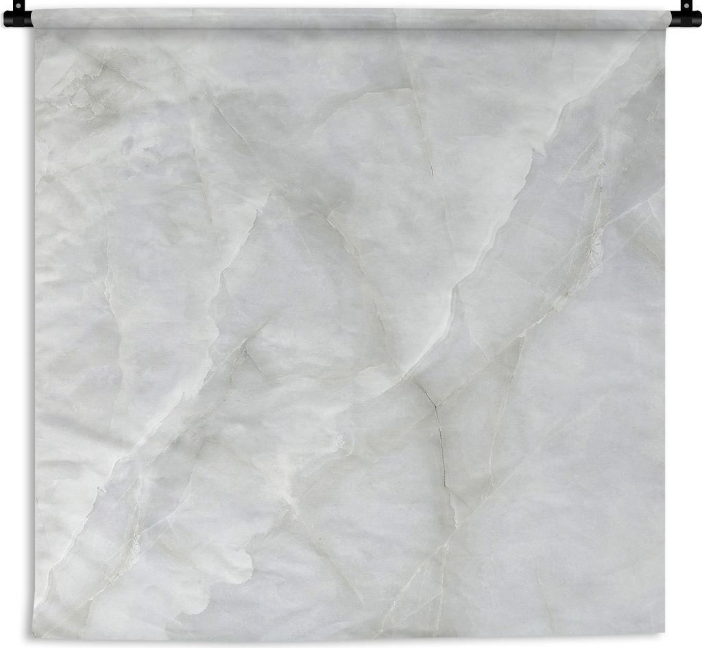 MuchoWow Wandteppich Wandbehang Marmor - Weiß - Muster - Stein - Marmoroptik 90x90 cm Tapisserie Dekoration Wandtuch - Wandaufhänger