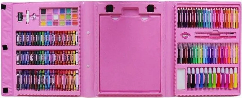 Mallette de dessin et peinture 176 pièces Rose : Set créatif pour fille