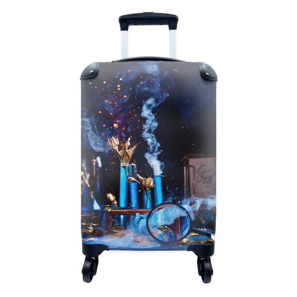 MuchoWow Koffer Handgepäck Trolley Rollkoffer Kleine Reisekoffer mit 4 Rollen - Magische Reagenzgläser - Cabin Size < 55x40x23 cm & 55x40x20 cm...