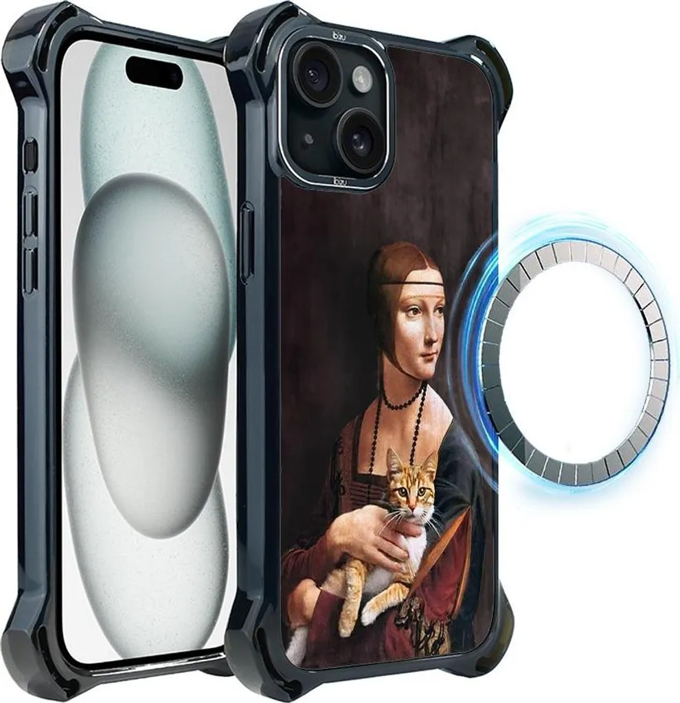 Coque iPhone 15 Plus IBIZU DropGuard Ultra MagSafe Léonard de Vinci