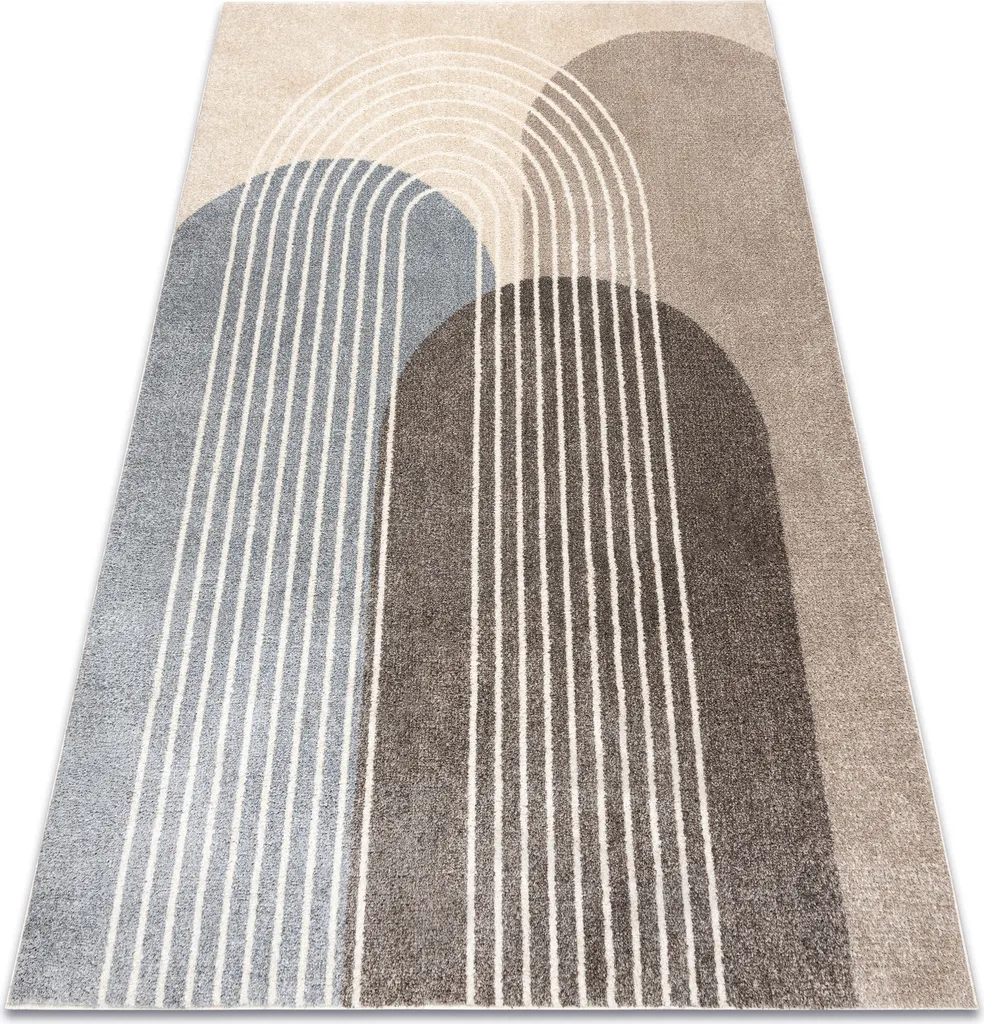 Tapis de salon moderne 80x150 cm FUSION 0810 style géométrique beige