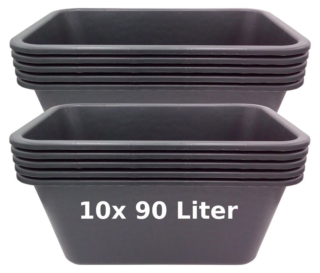 5/10er Set Pflanzwanne Mörtelkasten Pflanzkübel Zementkübel Produktbild 